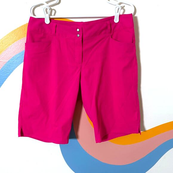 Adidas Golf Shorts Womens 10 Pink High Waisted Athletic Bermuda - Picture 1 of 6